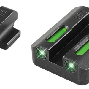 Truglo TFX Tritium/Fiber-Optic Day/Night Sights Fit Taurus MIllennium 62 709 Slim / 740 Slim - White Outline Front/Rear Green/