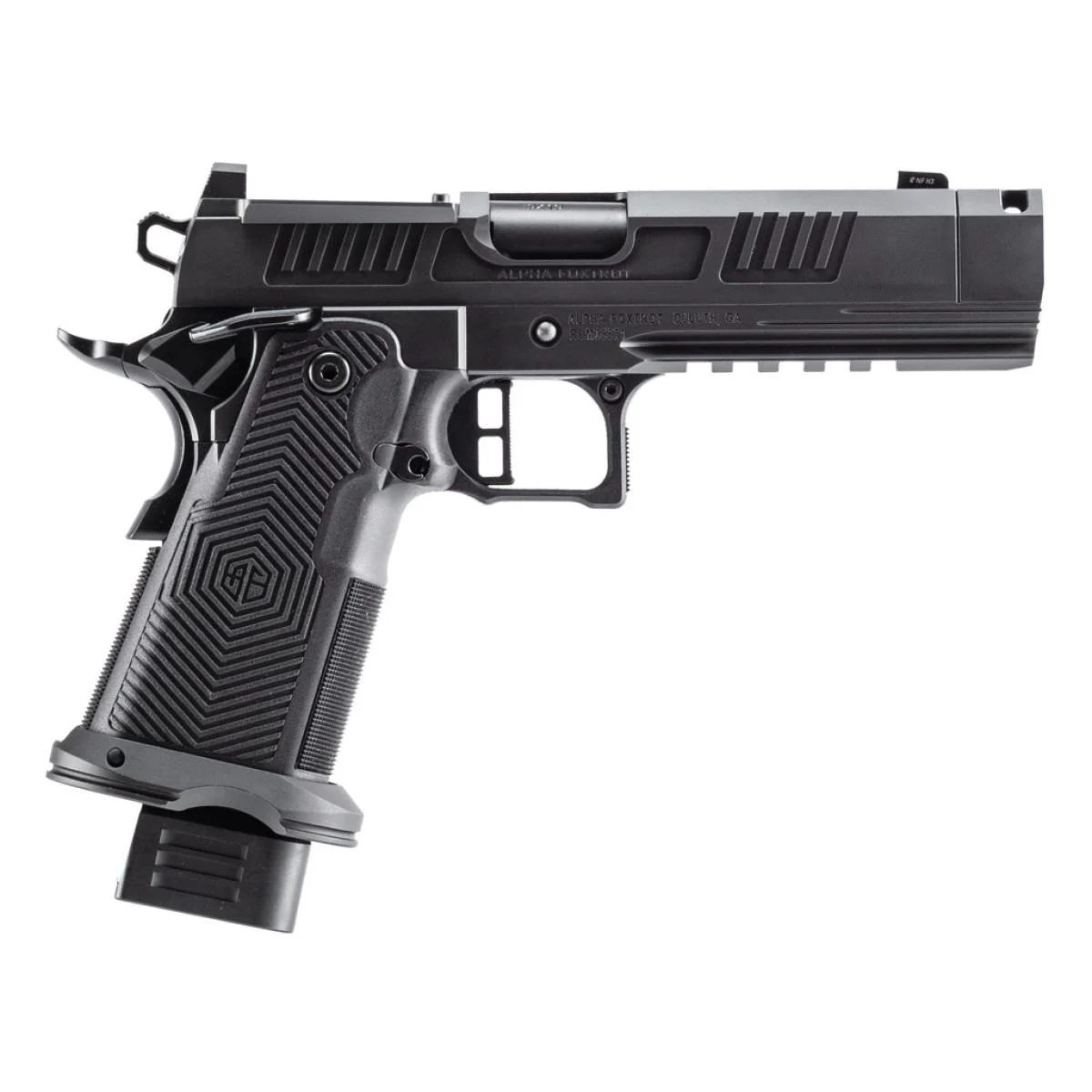 AF1911-ROMULUS 9MM 10Rd Magazine (5) 4.25" MOS Optic Cut Press In Compensated Ramped Bull Barrel DLC BLK