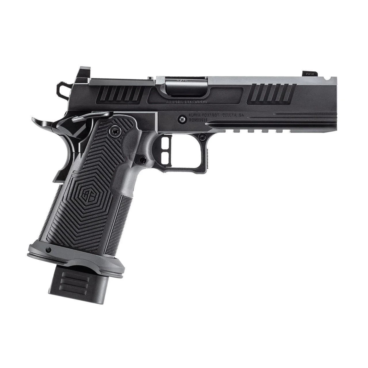 AF1911-ROMULUS 9MM 20Rd Magazine (5) 5" BULL Ramped Ported Barrel MOS Optic Cut DLC BLK