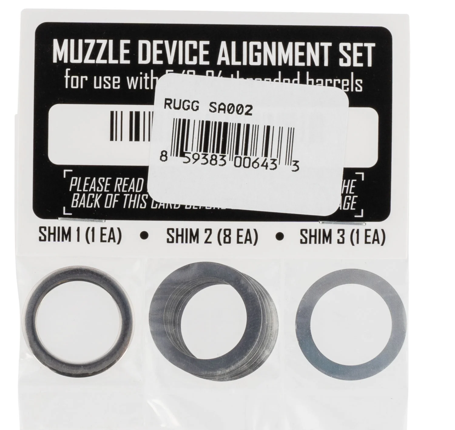 RUGGED SUPPRESSORS SHIM KIT 5/8X24